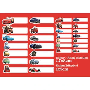 Okul Defter - Kalem Sticker Seti Arabalar 28'li