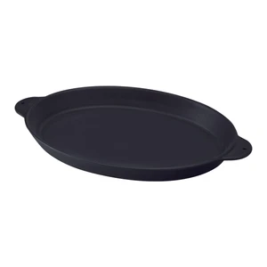 Döküm Oval Fajita Tabağı Döküm Demir Yekpare Çift Kulplu Ölçü 18x24cm.