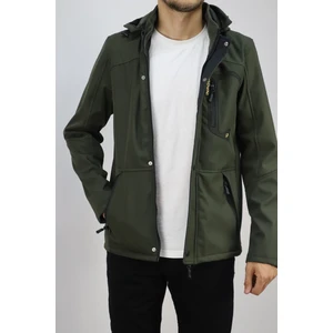 Erkek Haki Su ve Rüzgar Geçirmez Softshell Mont