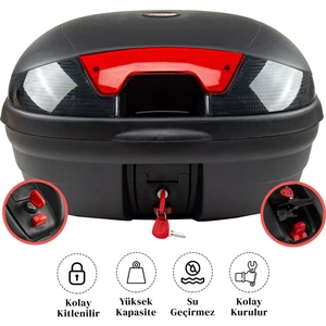 Motorsiklet Arka Çanta 46LT  Büyük Boy  Siyah