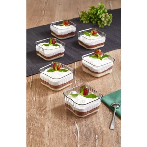 Vıenev 6lı Kare Sunumluk Kase Seti Tatlı ve Çerezlik