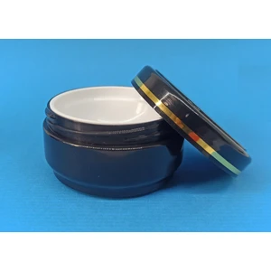 Demet Home 30 Ml Lüx Şeritli Boş Kozmetik-Krem-Pomat Kutusu Plastik Krem Kavanozu