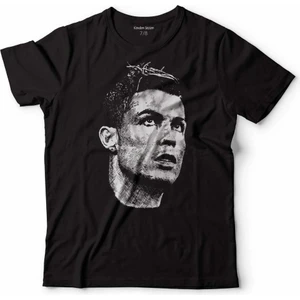 Kendim Seçtim Cristiano Ronaldo Air Cr7 Typography Silüet Çocuk Tişört Siyah