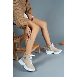 Erkek Bot Suni Deri Fermuarlı Bağcıklı Ortopedik Su Geçirmez Koku ve Terleme Önleyici Kışlık Model