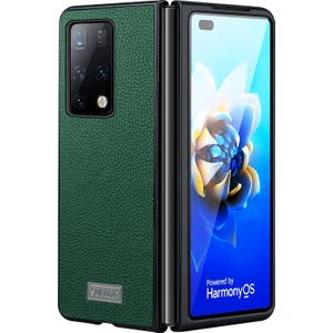 Samsung Galaxy Z Fold4 Yeşil Için Tpu + El Yapımı Deri Kılıf (Yurt Dışından)