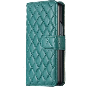 Galaxy Z Fold4 Deri Telefon Kılıfı - Yeşil (Yurt Dışından)