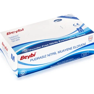 Pudrasız Nitril Muayene Eldiven Mavi (M Beden)