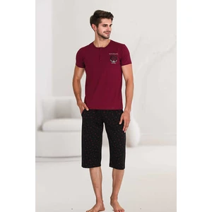 Berland 3738 Erkek Kapri Pijama Takım Bordo - S