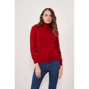 Çetinkaya Miyamira Kadın Balıkçı Yaka Kırmızı Triko