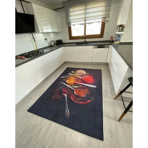 Defne Star Dijital Baskılı Yıkanabilir Kaymaz Halı Mutfak Halısı Dot Taban AMBER116