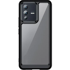 Vivo V23 5g Shield Serisi Darbeye Dayanıklı Yarı Esnek Plastik Tpu Kılıf - Siyah
