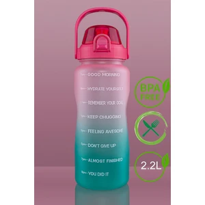 Premium Bottle 2.2 Lt. Motivasyonel Su Matarası Tritan Su Şişesi Suluk