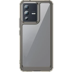 Vivo V23 5g Shield Serisi Darbeye Dayanıklı Yarı Esnek Plastik Tpu Kılıf - Füme