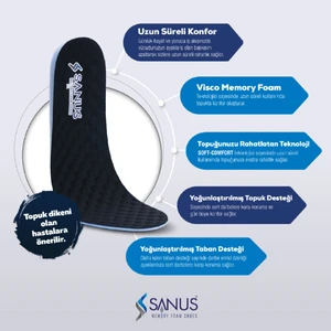 M900  Visco Memory Foam Anatomik Unisex Siyah Tabanlık