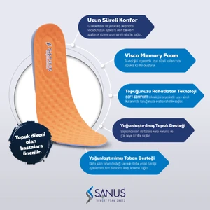 M900  Visco Memory Foam Anatomik Unisex Fosforlu Turuncu Tabanlık