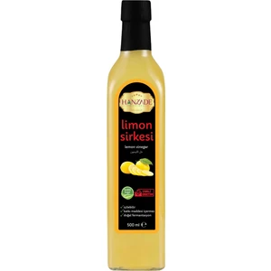 Hanzade Bitkisel Limon Sirkesi 500 ml Doğal Fermantasyon İçilebilir Katkısız Cam Şişe