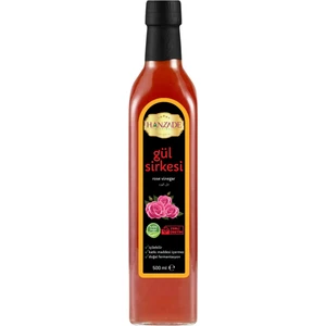 Hanzade Bitkisel Gül Sirkesi 500 ml Doğal Fermantasyon İçilebilir Katkısız Cam Şişe