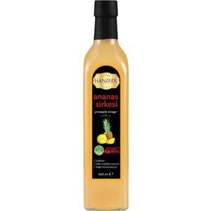 Hanzade Bitkisel Ananas Sirkesi 500 ml Doğal Fermantasyon İçilebilir Katkısız Cam Şişe