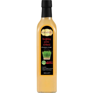 Hanzade Bitkisel Buğday Çimi Sirkesi 500 ml Doğal Fermantasyon İçilebilir Katkısız Cam Şişe