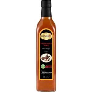 Hanzade Bitkisel Keçiboynuzu Sirkesi 500 ml Doğal Fermantasyon İçilebilir Katkısız Cam Şişe