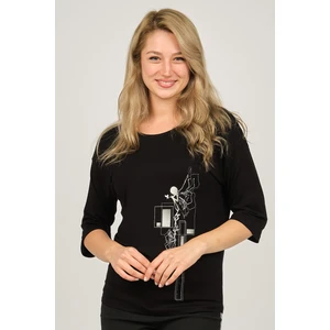 Kadın Desenli Bluz 6690208 Siyah