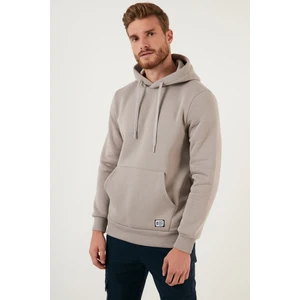 Slim Fit Kapüşonlu Kanguru Cepli İçi Tüylü Yumuşak Şardonlu Sweat Erkek SWEAT 5905281