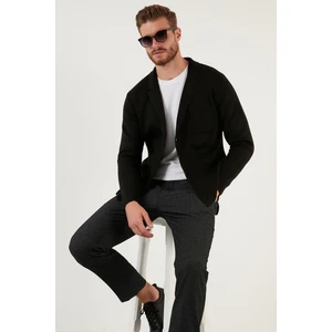 Yünlü Slim Fit Mono Yaka Düğmeli Hırka Erkek Hırka 6341016