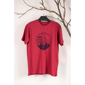 Sıfır Yaka Büyük Beden Baskılı Penye Erkek T-Shirt