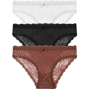 3 Lü Dantelli Slip Külot