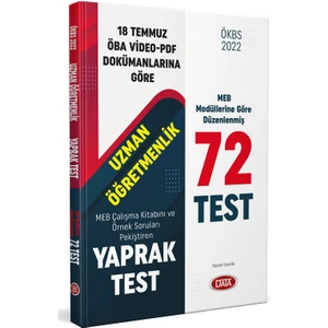 Data Yayınları 2022 Uzman Öğretmenlik Yaprak Test