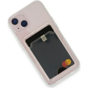 Fitcase iPhone 13 Kılıf Cardy Şeffaf Kartlık Cepli Kapak Şeffaf