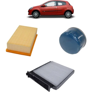 Renault Clio 3 1.4-1.6 16 Valf Filtre Yağ Bakım Seti 2005-2014 3Lü KİT1045A