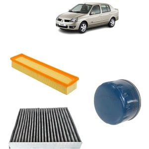 Renault Symbol 3Lü Karbon Filtre Bakım Seti 1.5 Dci 2001-2007 KİT1232E