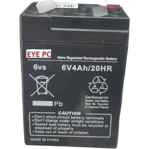 6 Volt 4 Amper Kuru Bakımsız Akü Şarj Edilebilir 6V