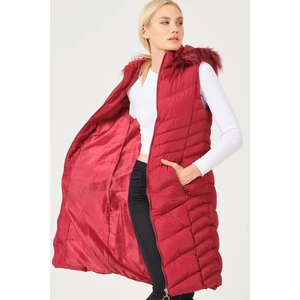 Z6725 Dewberry Bayan Yelek-Açık Bordo