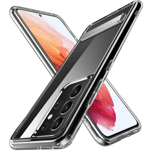 Samsung Galaxy S21 Ultra Kılıf Standlı Şeffaf Silikon Kapak
