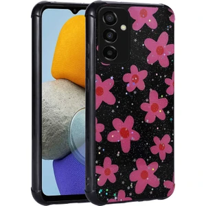 Samsung Galaxy M23 Kılıf Simli Desenli Kamera Korumalı Kapak