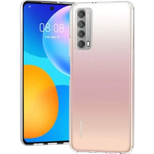 Fitcase Huawei P Smart 2021 Kılıf Kamera Korumalı Silikon Şeffaf Arka Kapak