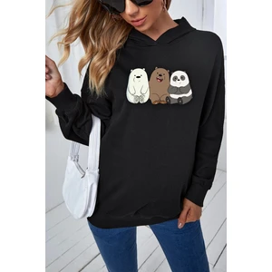 Unisex Kafadar Ayılar Baskılı Sweatshirt