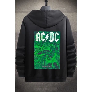 Unisex Ac Dc Baskılı Kapüşonlu Sweatshirt