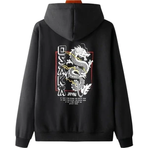 Unisex Osaka Baskılı Kapüşonlu Sweatshirt