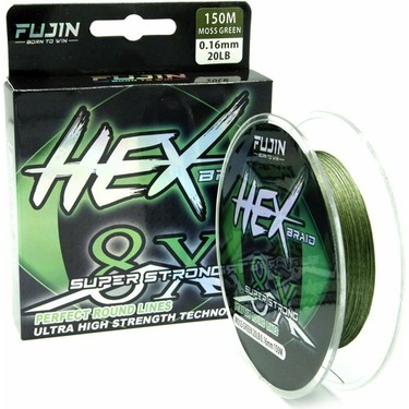 Fujin Hex Braid 8x 150MT Moss Green Pe Ip Misina Fiyatı