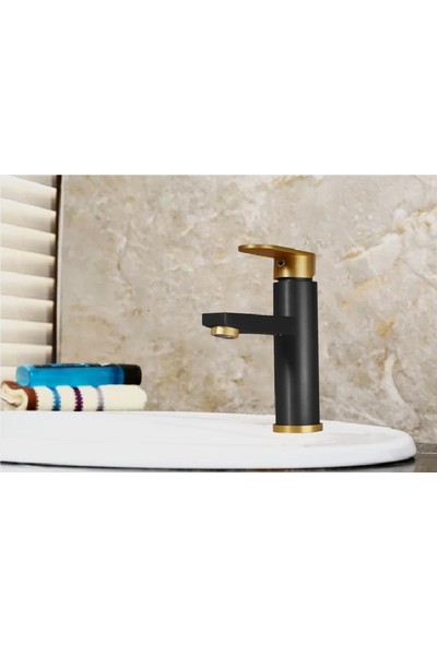 Rudi Gold Siyah Batarya Takım(Banyo,lavabo,mutfak)&gold Siyah Robot Duş Seti - 204GB4