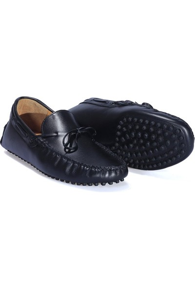 Carfier Siyah Deri Loafer Erkek Ayakkabı
