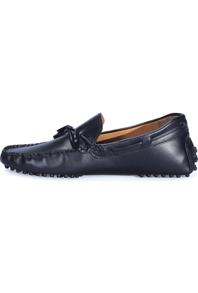 Carfier Siyah Deri Loafer Erkek Ayakkabı