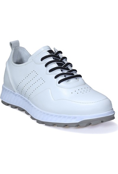 Carfier Casual Spor Beyaz Erkek Deri Ayakkabı