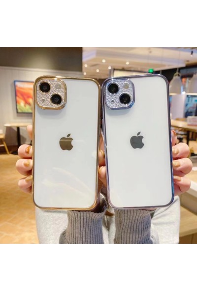 Arazon Apple Iphone 11 Star Diamond Melek Gözler Lens Korumalı Kılıf