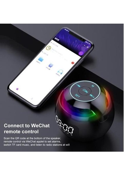 Taşınabilir Bluetooth Hamile, Hoparlör Radyo, 2000MAH Pil, Dijital Çalar Saat, 18 Saatlik Özerklik, Siyah (Yurt Dışından)