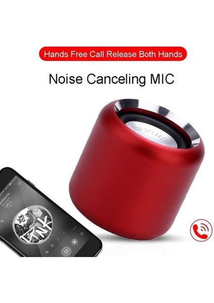 Kırmızı Mini Bluetooth Hoparlör Taşınabilir Subwoofer Player Müzik Kutusu Tws Hoparlör (Yurt Dışından)