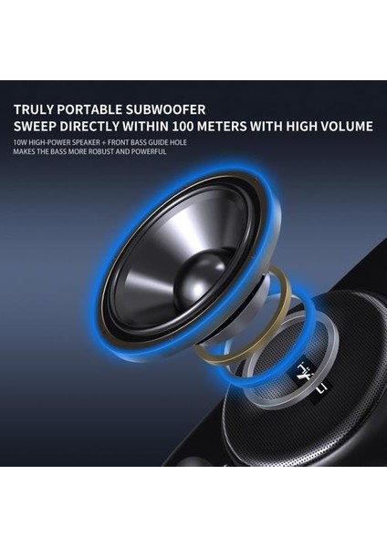 Kablosuz Bluetooth Hoparlör Taşınabilir Hoparlör Bluetooth Güçlü Yüksek Açık Bas Hifi Tf Fm Radyo ile Hi Res 10W Ses (Yurt Dışından)